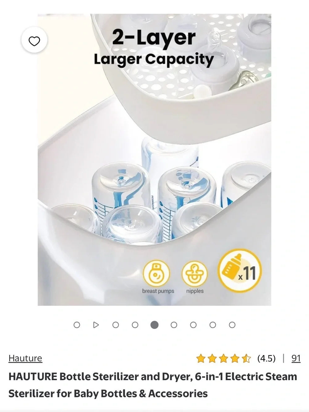 White Steam Sterilizer and Dryer for Kitchen - White